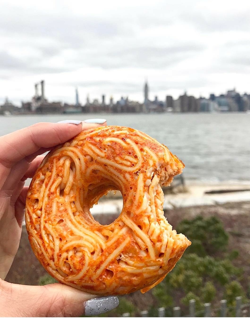 spaghetti donut