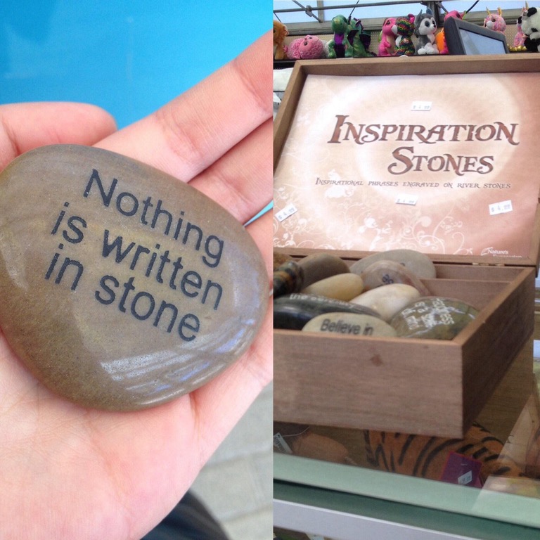 nothing is written in stone stone - Inspiration Stones Inspirational Preses Engraved On River Stones Nothing is written in stone Believe in
