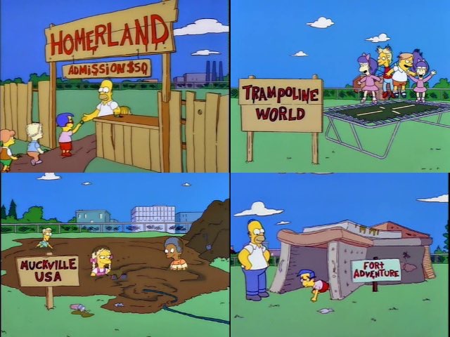 happiest place on earth meme - Homerland Adm; $Spon$59 Trampoline World Fort Muckville Usa Adventure