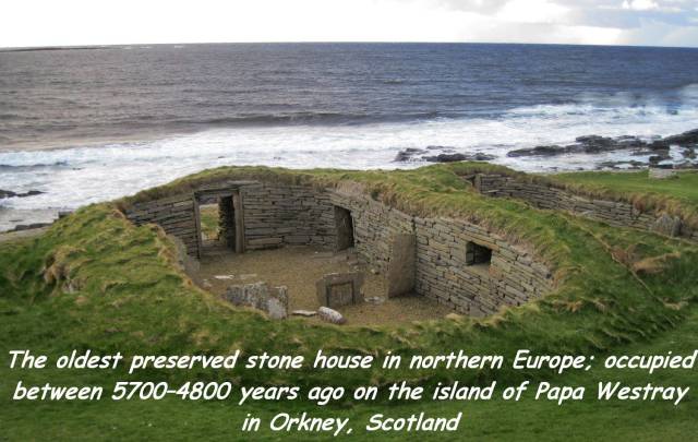 cool picture of the oldest preserved stone house in Scotland