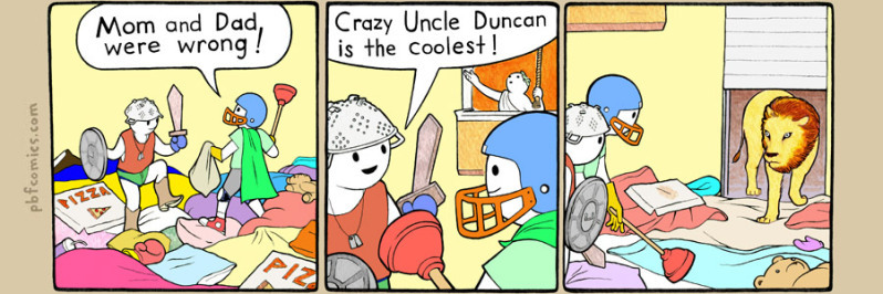 crazy uncle duncan - Mom and Dad, were wrong! Crazy Uncle Duncan is the coolest! pbfcomics.com