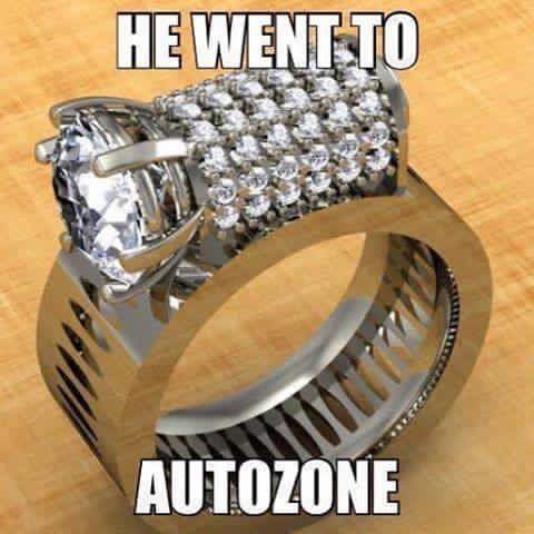 Engagement ring that looks like it came from Autozone.