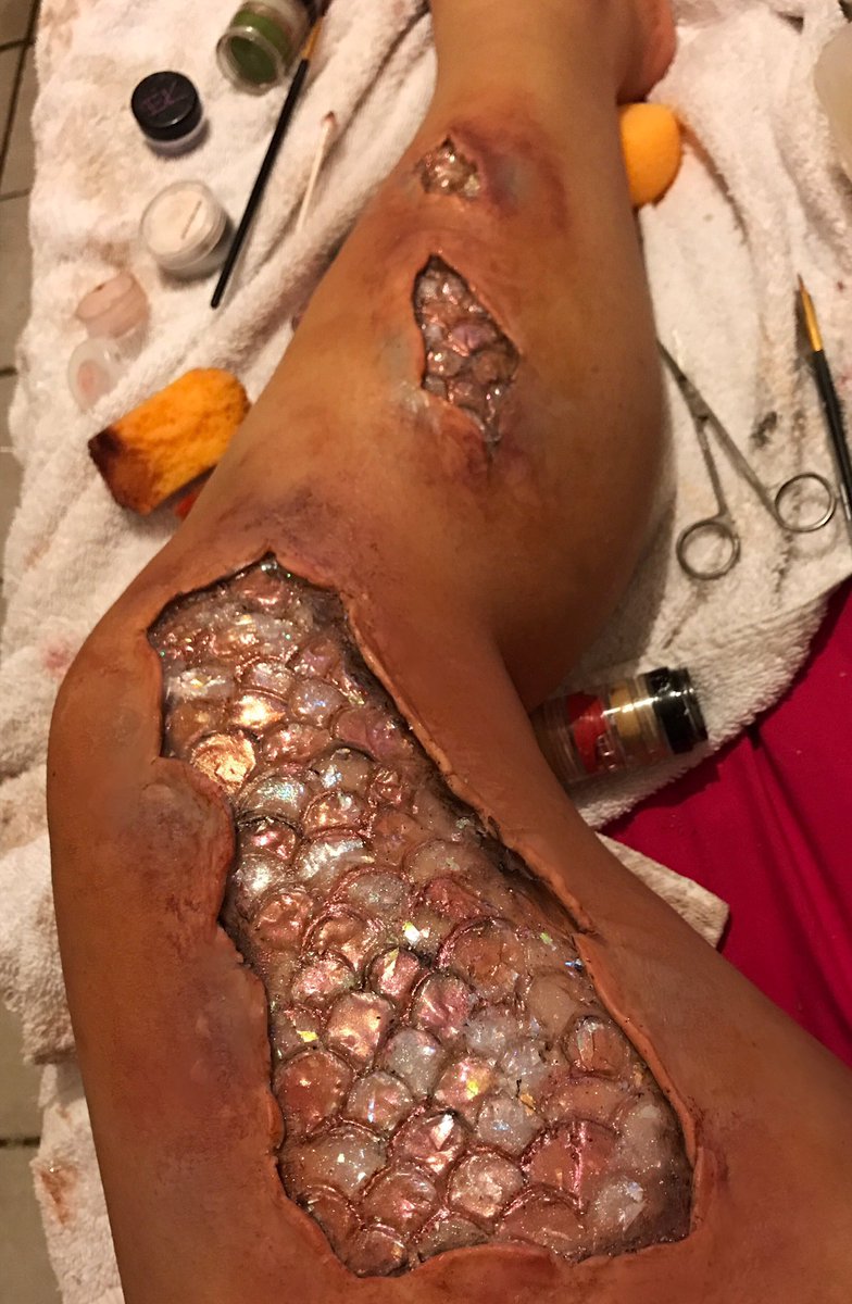 random mermaid leg makeup