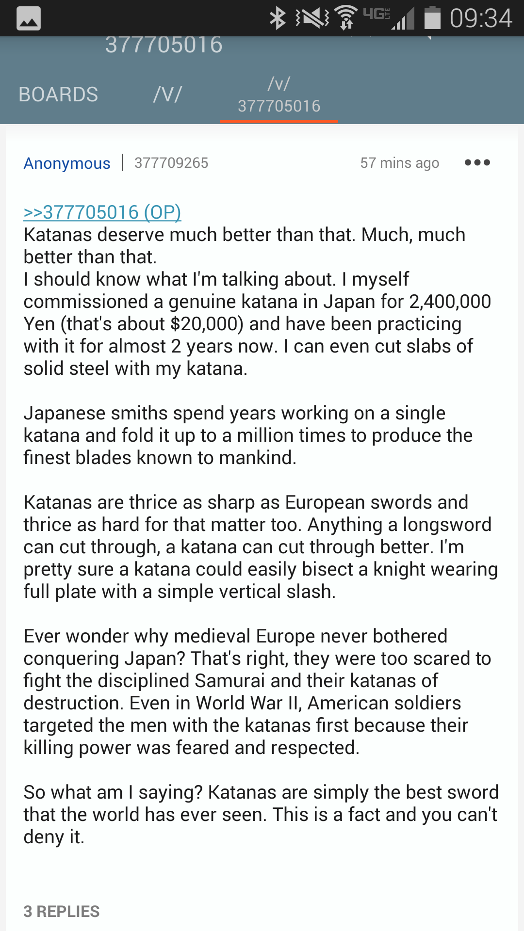 Rant about how awesome Katana swords are.