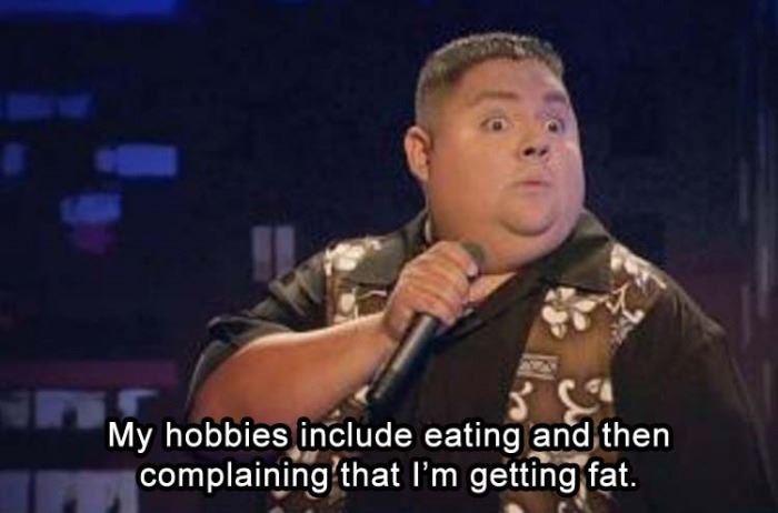 photo caption - in My nok My hobbies include eating and then complaining that I'm getting fat.