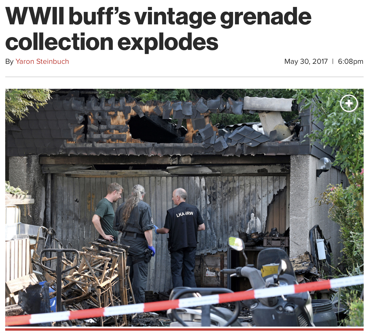 vehicle - Wwii buff's vintage grenade collection explodes By Yaron Steinbuch pm