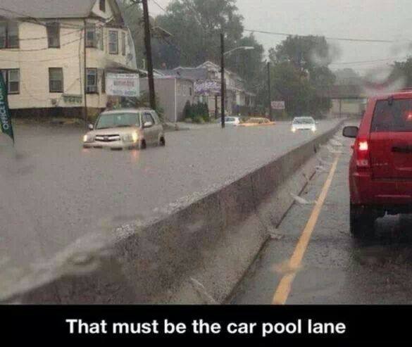 work meme weather rain - Offret That must be the car pool lane