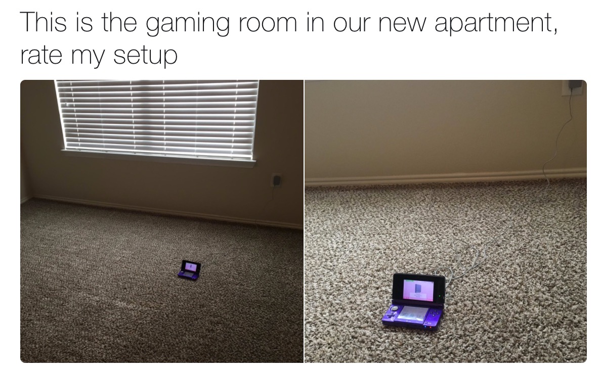 gaming setup meme - This is the gaming room in our new apartment, rate my setup