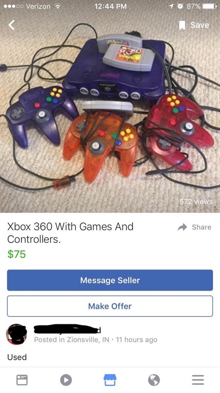 home game console accessory - .00 Verizon 1 0 87% Save 572 views Xbox 360 With Games And Controllers. $75 Message Seller Make Offer Posted in Zionsville, In . 11 hours ago Used