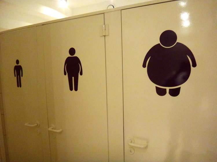 Size based bathroom system decals