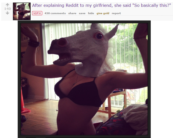photo caption - After explaining Reddit to my girlfriend, she said "So basically this?" Nsfw 430 save hide give gold report