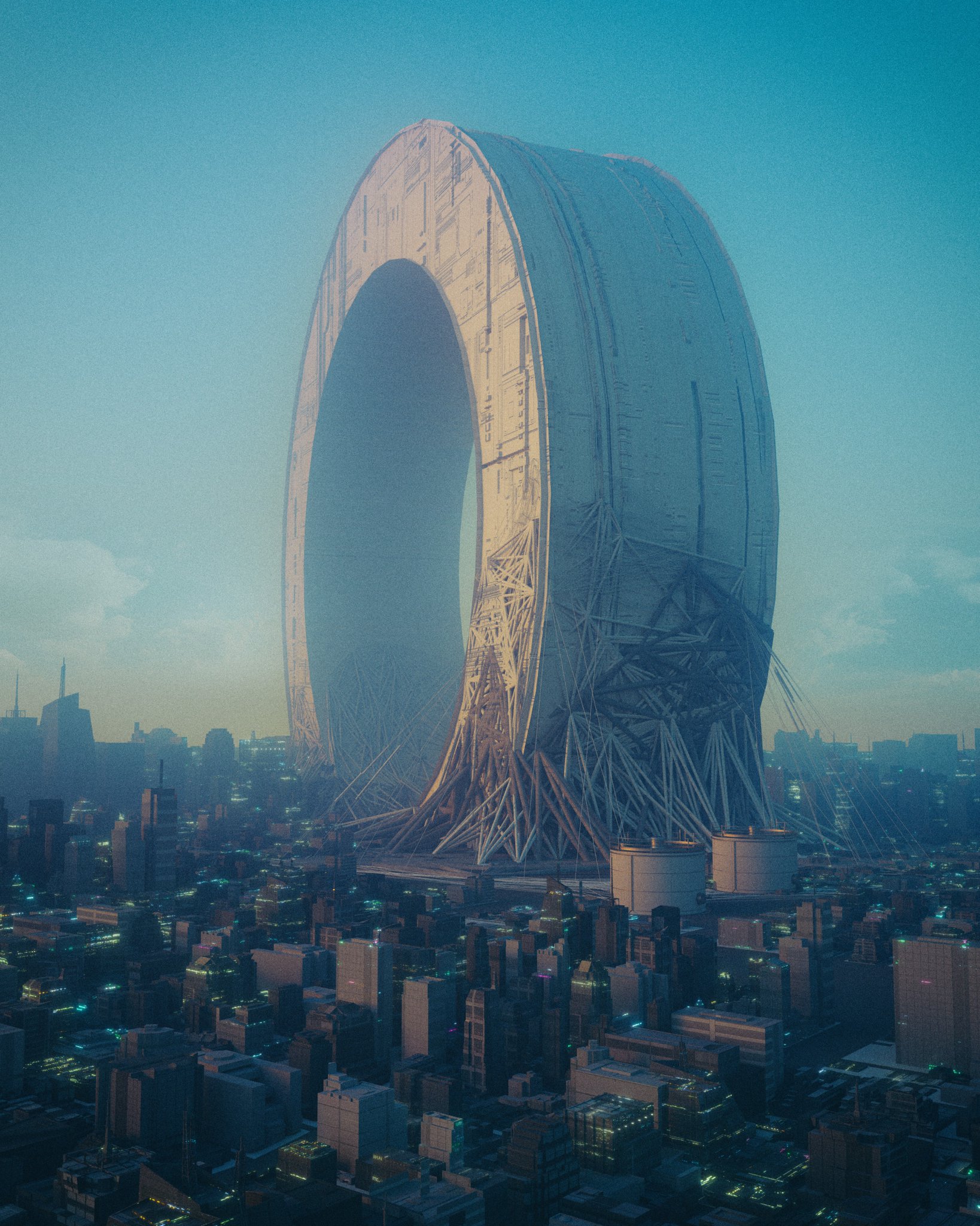 Awesome pic of a circular building rising out of the ground