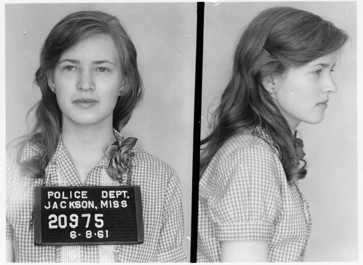 Woman arrested for protesting segregation. 1960's