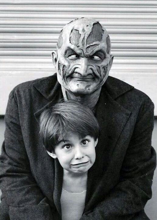 Goofy picture from the movie set of Freddy Kruger