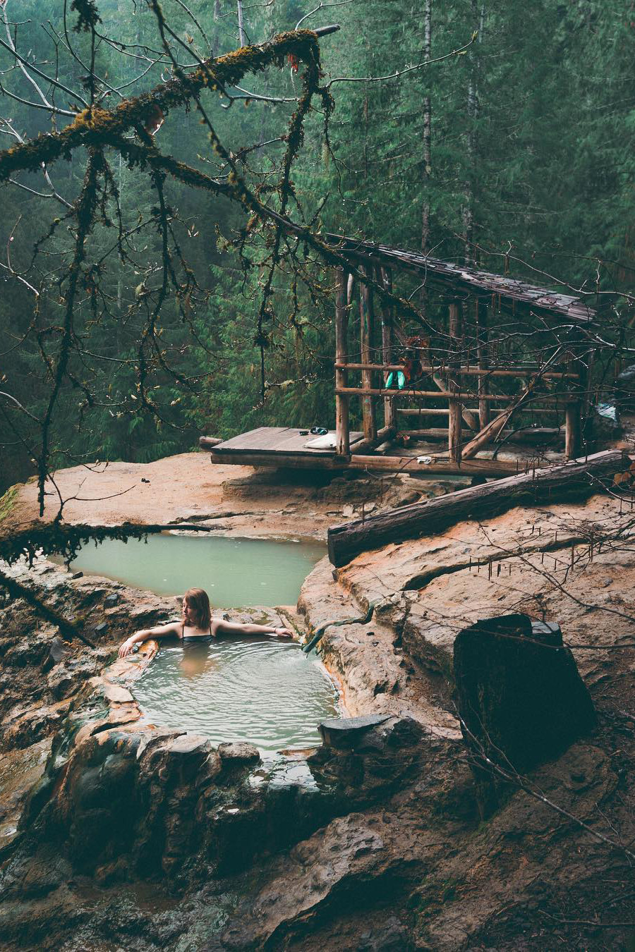 Awesome picture of a natural Jacuzzi hot tub in the middle of nature.
