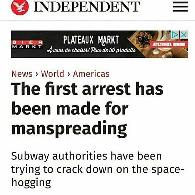 someone arrested for manspreading.
