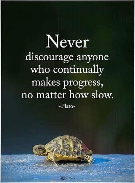 never discourage anyone who continually makes progress - Never discourage anyone who continually makes progress, no matter how slow. Plato