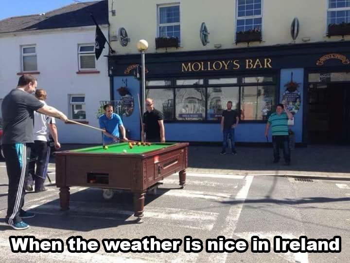 indoor games and sports - Molloy'S Bar When the weather is nice in Ireland