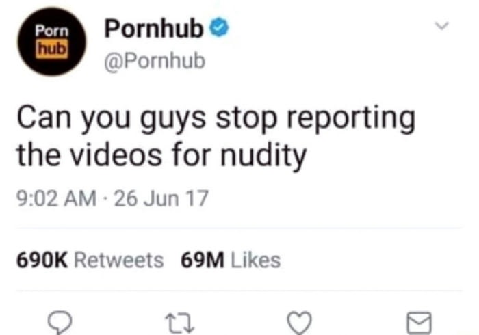 cool pic alex williamson tweets - Porn hub Pornhub Can you guys stop reporting the videos for nudity 26 Jun 69M