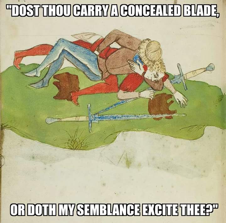 cool pic cartoon - "Dost Thou Carry A Concealed Blade, Or Doth Mysemblance Excite Thee?"