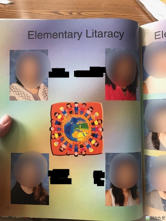 Elementary literacy misspelled in a yearbook.