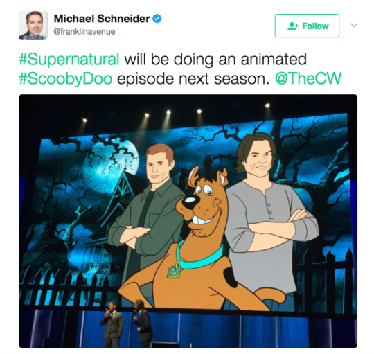 supernatural x scooby doo - Michael Schneider will be doing an animated episode next season.