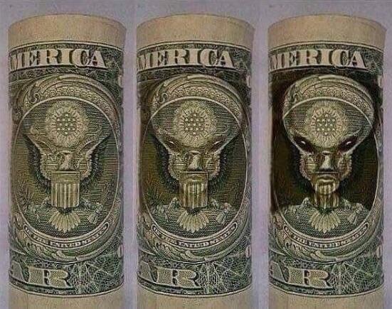 dollar bill alien