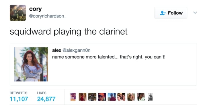 random savage gordon ramsay - cory squidward playing the clarinet alex name someone more talented... that's right. you can't! 11,107 24,877