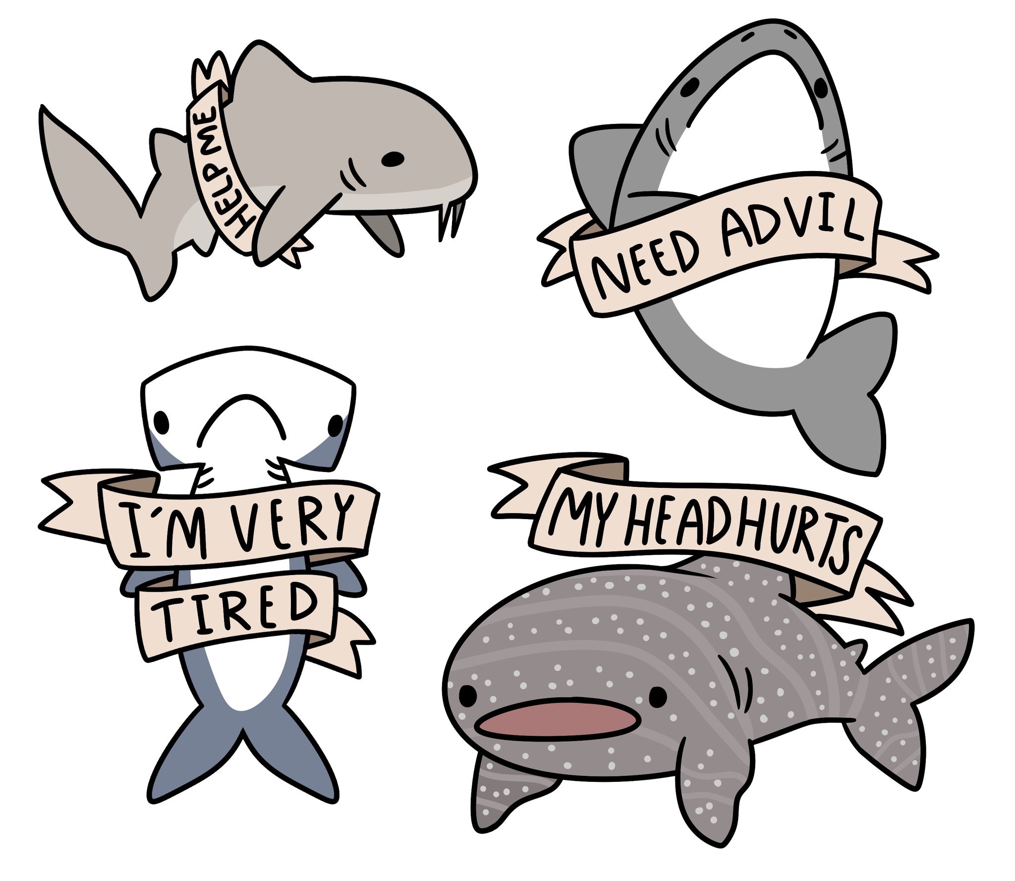 cute shark - I Need Advi Tam Very Zmy Headhurt Tired