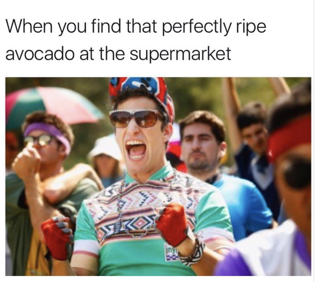 jeff goldblum tour de pharmacy - When you find that perfectly ripe avocado at the supermarket