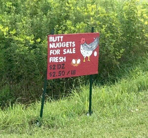 butt nuggets sign