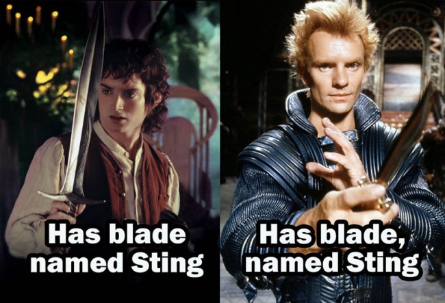 lord of the rings - Has blade Has blade, named Sting named Sting