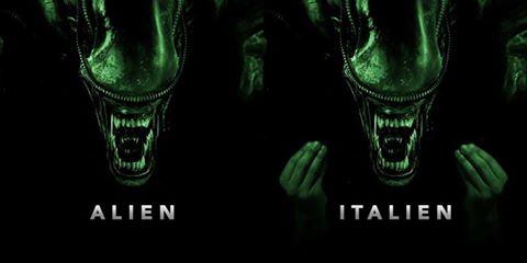 Alien as an Italian meme.