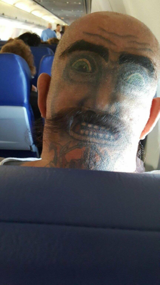 face tattoo on back of head