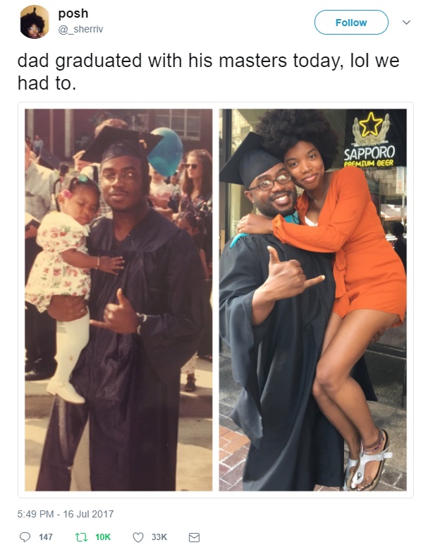african american daddy daughter memes - posh v dad graduated with his masters today, lol we had to. Sapporo Premium Beer 33K