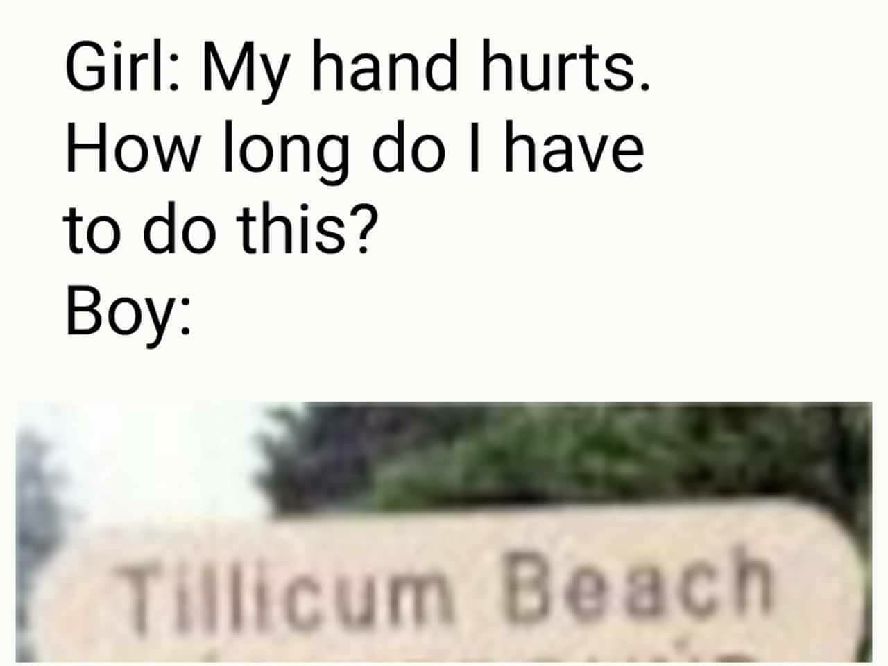 tilicum beach - Girl My hand hurts. How long do I have to do this? Boy Tillicum Beach
