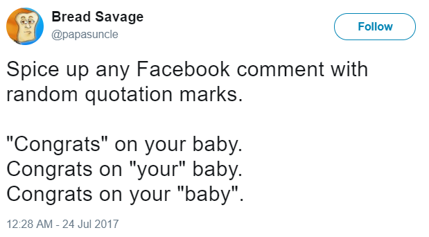 hand washing signs - Bread Savage Spice up any Facebook comment with random quotation marks. "Congrats" on your baby. Congrats on "your" baby. Congrats on your "baby"