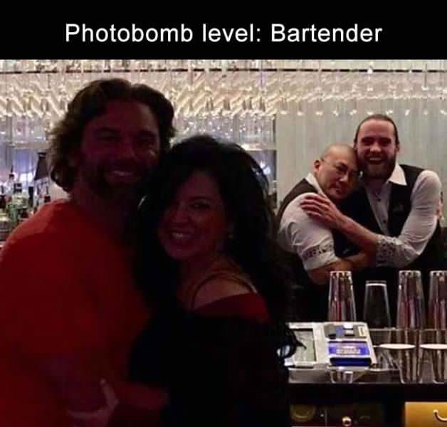 Photobomb level Bartender