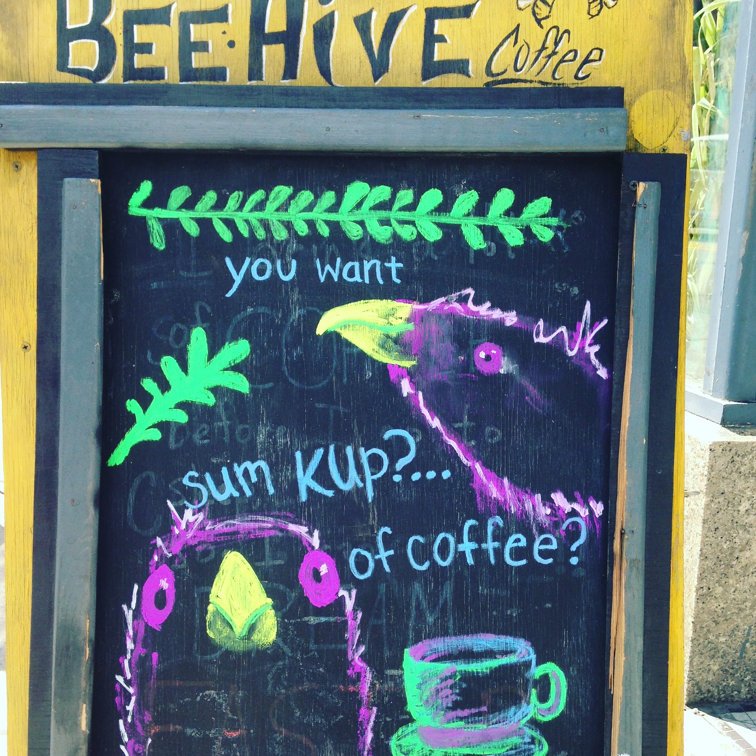 street art - Beehive cole you want sum Kup.... of coffee?"