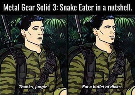 archer mgs - Metal Gear Solid 3 Snake Eater in a nutshell. Thanks, jungle. Eat a bullet of dicks.