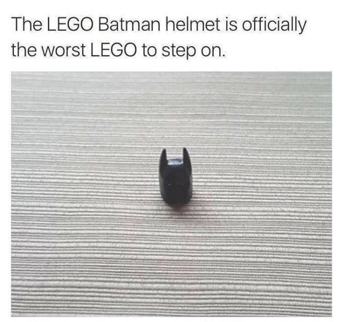 batman lego meme - The Lego Batman helmet is officially the worst Lego to step on.