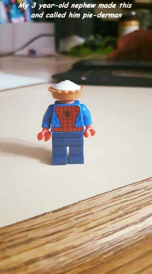 lego puns - My 3 yearold nephew made this and called him piederman
