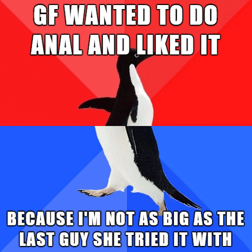 Awkward penguin about anal