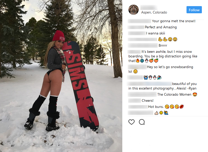 Hot girl skiing with her pants off gets some cringe comments