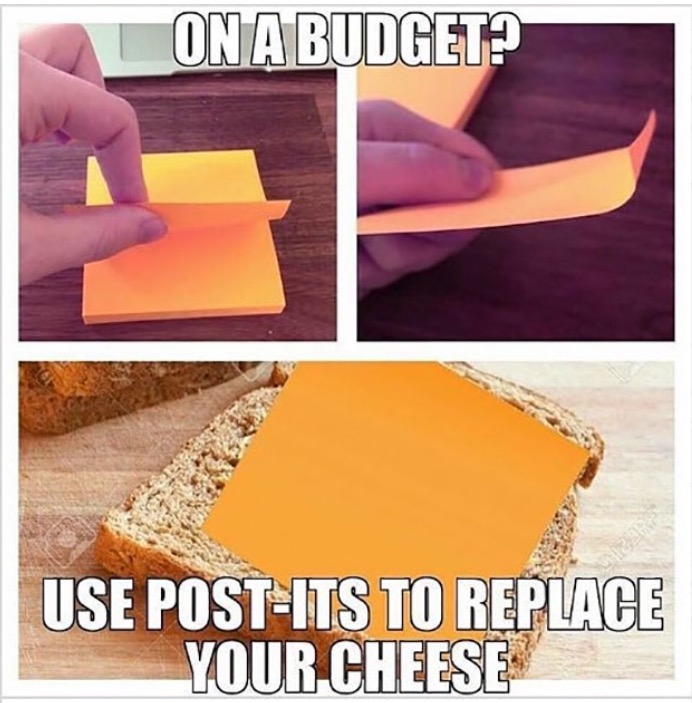 post it cheese - On A Budget? Use PostIts To Replace Your Cheese