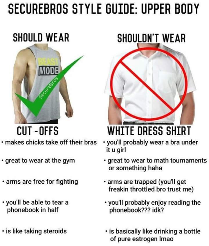 hand - Securebros Style Guide Upper Body Should Wear Shouldn'T Wear Mode SecureBros CutOffs makes chicks take off their bras White Dress Shirt you'll probably wear a bra under it u girl great to wear to math tournaments or something haha great to wear at 