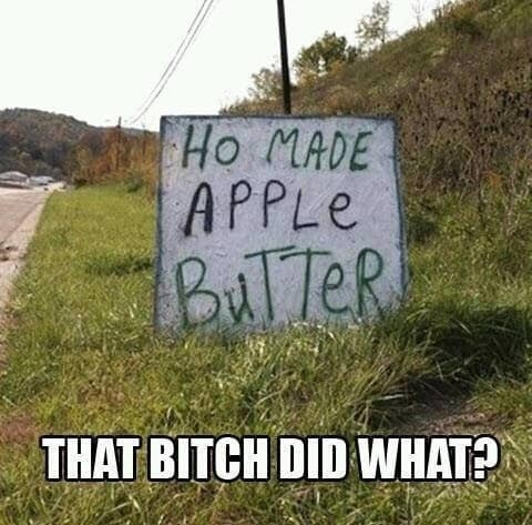 sign for home made apple butter