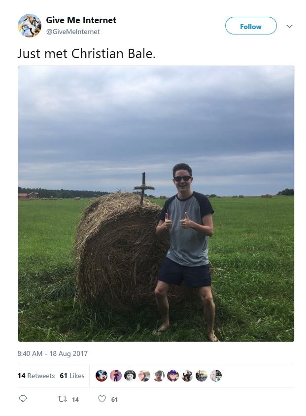 grass - Give Me Internet Just met Christian Bale. m ee 14 61 0 12 14 ar 61