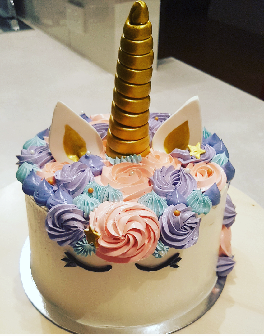 unicorn cake top view