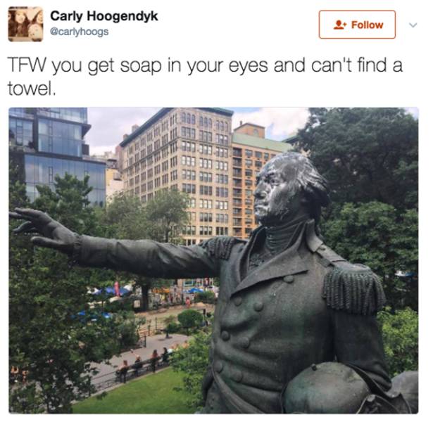 statue - Carly Hoogendyk 2. Tfw you get soap in your eyes and can't find a towel. Seebab Hranet Bp